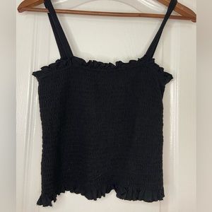 Aritzia Smocked Thin Strap Top with Ruffle